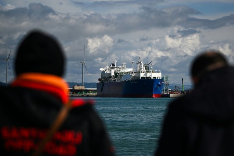 The EU is considering banning European ports from re-exporting Russian LNG to third countries. ©AFP